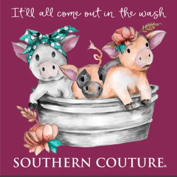 Southern Culture Classic Collection “It’ll Come Out in the Wash” Tee Berry SZ M - Picture 2 of 6